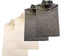 BIMBISSIMI 1 Set da 4 lupetti Bambino/Bambina in Caldo Cotone da 3 a 16 Anni. 2 Bianco + 1 Blu + 1 Nero 10