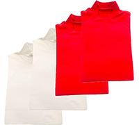 BIMBISSIMI 1 Set da 4 lupetti Bambino/Bambina in Caldo Cotone da 3 a 16 Anni. 2 Bianco + 2 Rosso 3