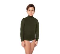 BIMBISSIMI 2 Pack Maglia Lupetto Bambini, Manica Lunga, Caldo Cotone Invernale, Resistente ai Lavaggi, Ideale per Scuola e attività Stagionali, Verde Militare, 11 Anni