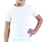 BIMBISSIMI 2 Pezzi Maglia Mezza Manica TM310R bimbi da 3 a 16 anni, tinta unita,in Caldo Cotone, colore bianco. BIANCO TG 9