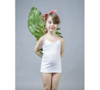 BIMBISSIMI 3 PEZZI CANOTTE BAMBINA CANNOTTIERA INTIMA SPALLINA STRETTA 100% COTO