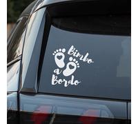 Bimbo a Bordo per Auto, Bimbo a Bordo 16 x 15.5 cm, Baby on Board Adesivo Auto, Adesivo per Auto Resistente agli UV e Impermeabile, Bambini Sticker