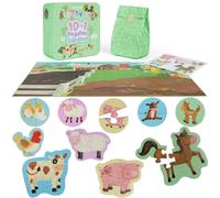 Bimbo Puzzle 10 IN 1 Bambini Cortile Pedagogico Animali boppi