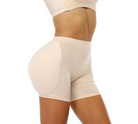 BIMEI 2PS - Body Shaper da donna, senza cuciture, con imbottitura all'anca (3XL, beige mini)