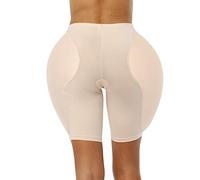 BIMEI 2PS - Body Shaper da donna, senza cuciture, con imbottitura all'anca (6XL, beige)