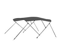 Bimini Top Antracite a 3 archi, 183 x 140 x 137 cm, copertura resistente ai raggi UV e impermeabile, con telaio in alluminio e raccordi in acciaio inox, per gommoni, barche a motore, barche a vela