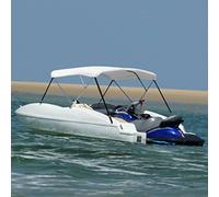 Bimini Top - Copertura per barca a 3 archi, 183 x 140 x 137 cm, regolabile, con protezione UV, resistente alle intemperie, impermeabile, inclusa custodia protettiva e fissaggio in acciaio inox, per