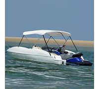 Bimini Top - Copertura per barca a 3 archi, 183 x 160 x 137 cm, resistente ai raggi UV e all'acqua, con telaio in alluminio, regolabile, per gommoni, barche a motore, barche a vela e yacht