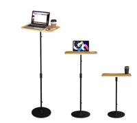 bimiti Mensola regolabile in altezza, 70 - 135 cm, regolabile in altezza, con fessure per carte di credito e porta bicchieri, tavolo per computer portatile, proiettore ufficio, lavoro