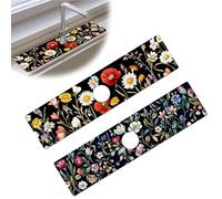 Bimkole 2 Pezzi Tappetino Assorbente Rubinetto, Protezione Spruzzi Lavello Cucina, Tappetino Rubinetto Anti-Spruzzi per Cucina e Bagno, 38 x 10 cm Motivo Floreale A1