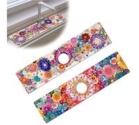 Bimkole 2 Pezzi Tappetino Assorbente Rubinetto, Protezione Spruzzi Lavello Cucina, Tappetino Rubinetto Anti-Spruzzi per Cucina e Bagno, 38 x 10 cm Motivo Floreale A3
