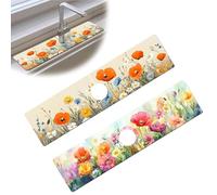 Bimkole 2 Pezzi Tappetino Assorbente Rubinetto, Protezione Spruzzi Lavello Cucina, Tappetino Rubinetto Anti-Spruzzi per Cucina e Bagno, 38 x 10 cm Motivo Floreale A5