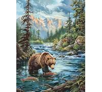 Bimkole 5D Diamond Painting Kit Completo Fai da Te Orso, Animali Della Foresta Pittura Diamante Punto Croce Strass Arte E Creazione Di Mosaico Decorazione Murale Artigianale 30x40cm