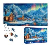 Bimkole Aurora Invernale Puzzle per Adulti 1000 Pezzi, Casa Di Neve Puzzle Di Carta Da 1000 Pezzi - Divertente E Stimolante Puzzle Decorativo per La Famiglia, Ottima Idea Regalo, 80 X 41 cm