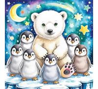Bimkole Diamond Art Kit per adulti, 30,5 x 30,5 cm, orso polare e pinguini