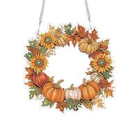 Bimkole Diamond Painting pendente Halloween, Zucche Pittura Con Diamanti 5d Da Appendere, Per La Decorazione Di Finestre E Porte Della Parete Della Casa Del Giardino 20x20 cm