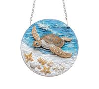 Bimkole Diamond Painting pendente Tartaruga, Farfalle Pittura Con Diamanti 5d Da Appendere, Per La Decorazione Di Finestre E Porte Della Parete Della Casa Del Giardino 20x20 cm
