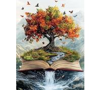 Bimkole DIY 5D Diamond Painting Kit Completo Fai da Te Libri Sugli Alberi, Autunno Pittura Diamante Punto Croce Strass Arte E Creazione Di Mosaico Decorazione Murale Artigianale 30x40 cm