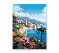 Bimkole DIY 5D Diamond Painting Kit Completo Fai da Te Paesaggio, Casa Al Mare Pittura Diamante Punto Croce Strass Arte E Creazione Di Mosaico Decorazione Murale Artigianale 30x40 cm