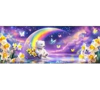 Bimkole DIY 5D Grande Diamond Painting Kit Completo Fai da Te Orsacchiotto, Luna Pittura Diamante Punto Croce Strass Arte E Creazione Di Mosaico Decorazione Murale Artigianale 30x80 cm