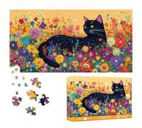 Bimkole Gatto in Fiore Puzzle per Adulti 1000 Pezzi, Fiore Puzzle Di Carta Da 1000 Pezzi - Divertente E Stimolante Puzzle Decorativo per La Famiglia, Ottima Idea Regalo, 80 X 41 cm