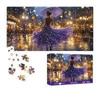 Bimkole Notte Viola Puzzle per Adulti 1000 Pezzi, Donna Puzzle Di Carta Da 1000 Pezzi - Divertente E Stimolante Puzzle Decorativo per La Famiglia, Ottima Idea Regalo, 80 X 41 cm