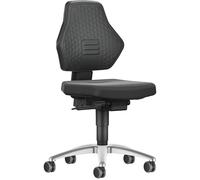 BIMOS | Sedia girevole da lavoro AIR FLOW | con rotelle | rivestimento in tessuto nero