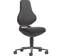BIMOS | Sedia girevole da lavoro TEXON Laboratorio+Produzione | con rotelle | range di regolazione dell'altezza 450-620 mm | Supertec | nero