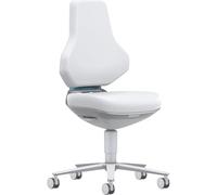 BIMOS | Sedia girevole per camera bianca TEXON | con rotelle | range di regolazione dell'altezza 450-620 mm | Skintec | bianco