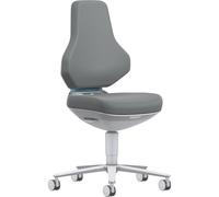 BIMOS | Sedia girevole per camera bianca TEXON | con rotelle | range di regolazione dell'altezza 450-620 mm | Skintec | grigio