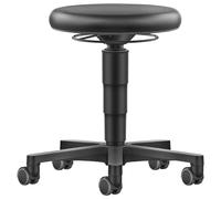 BIMOS | Sgabello Allround | con rotelle | similpelle | anello grigio