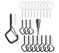 BIMRTGXR 10/20 pz Piazza Snap Appeso Gancio A Vite Cortile Piante Da Giardino Ganci A Soffitto Con Fibbia di Sicurezza for Appendere All'aperto Luci Della Stringa(White,30PCS)