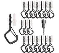 BIMRTGXR 10/20 pz Piazza Snap Appeso Gancio A Vite Cortile Piante Da Giardino Ganci A Soffitto Con Fibbia di Sicurezza for Appendere All'aperto Luci Della Stringa(Black,40PCS)