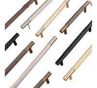 BIMRTGXR Maniglia lunga 500 mm in ottone massiccio goffrato oro Cassetto americano retrò antico con maniglia a T for mobile con maniglia in nichel(8838-224-Black)