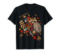 Bin Raider Raccoon Japanese Ukiyo-e Warrior Raccoon Maglietta