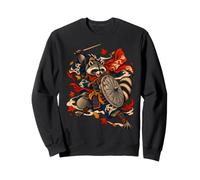 Bin Raider Raccoon Japanese Ukiyo-e Warrior Woodblock Felpa