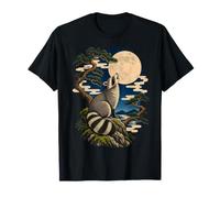 Bin Raider Raccoon Japanese Ukiyo-e Warrior Woodblock Maglietta