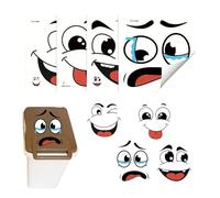 Bin Stickers,4 Sheets Self-Adhesive Removable Decals - Visual Atmosphere Enhancer 4 Sheets Cartoon Face Stickers - for Kitchen Fridge Bucket Driveway Garden Indoor Outdoor Patio Garden Patio