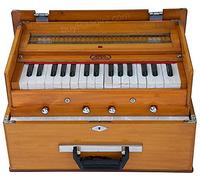 Bina 23B Deluxe, armonio, 2 1/2 ottave, 32 chiavi, piccolo, portatile, compatto, speciale, Safri, colore naturale, borsa, libro, Kirtan, strumento musicale indiano (PDI-411)
