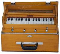 BINA 23B Deluxe, Harmonium, 2 Ottave, 32 Chiavi, Piccolo, Portatile, Compatto, Ance Speciali, Safri, Colore Naturale, Borsa, Libri, Kirtan, Strumento Musicale Indiano (PDI- DAA)