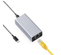 Binardat Convertitore da Poe a Type-C, IEEE802.3af/at Ethernet 10/100Mbps, Uscita di Ricarica 22W USB C 5V/3A o 9V/2,22A autoadattiva, Trasmissione Dati e Alimentazione per Smartphone/Tablet
