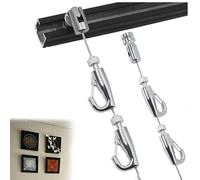 Binari da Galleria per Quadri Binario Nero per Quadri Kit per Appendere , Aggiungere a Parete Cornici Multiple Sistema Espositivo(51.2"/130cm Track,4.9'/1.5m Cable)