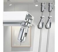 Binari da Galleria per Quadri Binario Regolabile per Quadri, Traccia Alluminio con Cavo Acciaio, Kit da Parete per Tela/Foto/Cornici/Arredo Home Studio(2.5m/8.2ft Cable,1.6m/5.25ft Rail)