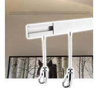 Binari da galleria per quadri Traccia di sospensione dell'immagine personalizzabile, Guida per l'esposizione di foto per uso domestico e commerciale(2.8m/9.2ft Rail,1m/3.3ft Wire)