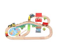 Binari del treno in legno set di simulazione del treno in città set per bambini giocattolo per bambini per bambini sopra 2 anni eco -friendly materiale in legno 49 pezzi colori
