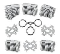 Binari di Città, 43 Pezzi Set di Binari per Trenino di Città, Binari Modulari 40 Curve + 3 Deviatoi, Per Blocchi da Costruzione, Regalo e Set di Espansione