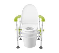 Binari di sicurezza per WC, supporto per WC, supporto per WC per donne incinte e anziani, adatti per la maggior parte dei servizi igienici, pieghevoli (verde)