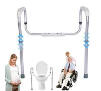 Binari di sicurezza per WC, telai di sicurezza regolabili per WC, maniglie di supporto antiscivolo per WC, in lega di alluminio, guide di assistenza per il bagno per anziani e pazienti disabili, 26-30