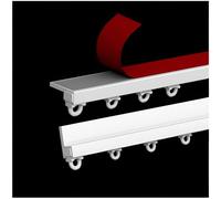 Binari doppi per tende ad alte prestazioni, 240 cm, montaggio a soffitto, sistema autoadesivo senza rumore, nessun trapano, facile installazione, perfetto per tende in voile.