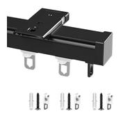 Binari doppi per tende silenziosi in alluminio, 280 cm, binari da soffitto da 50/330/600 cm, design dritto, 3 scelte di colore (nero) ideale per l'installazione di tende lisce.